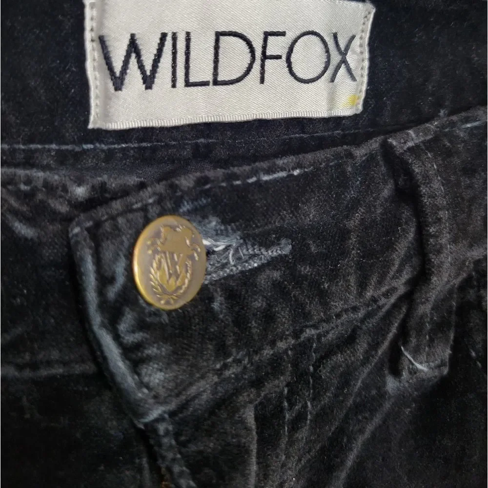 WILDFOX Size 30 Black Velvet Marianne Skinny Jeans - Picture 4 of 5